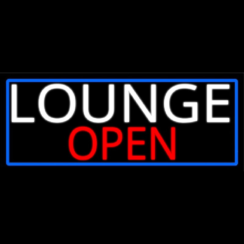 Lounge Open With Blue Border Neonreclame