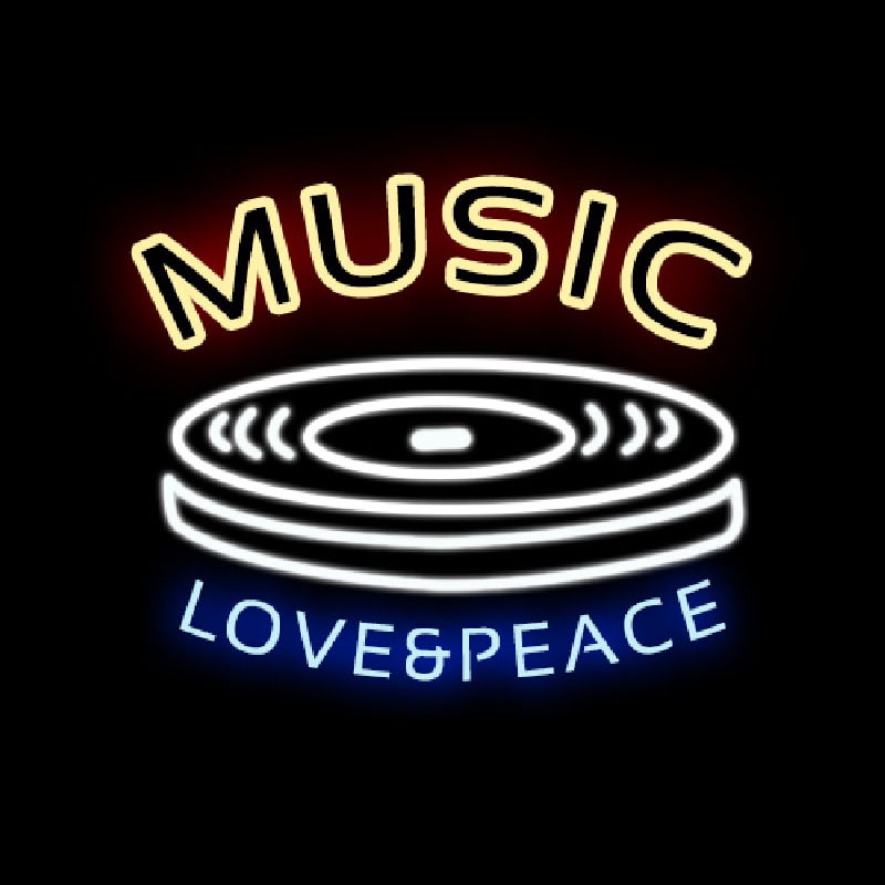 MUSIC LOVE PEACE Neonreclame