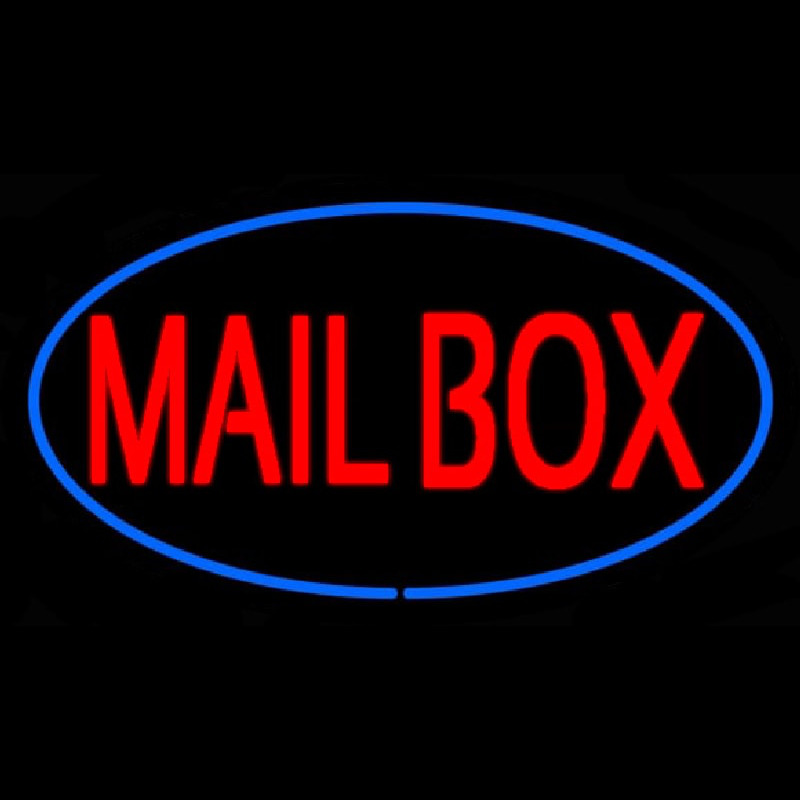 Mailbo  Oval Blue Neonreclame