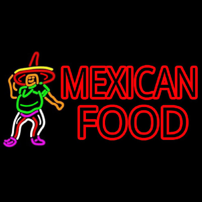 Mexican Food Man Logo Neonreclame