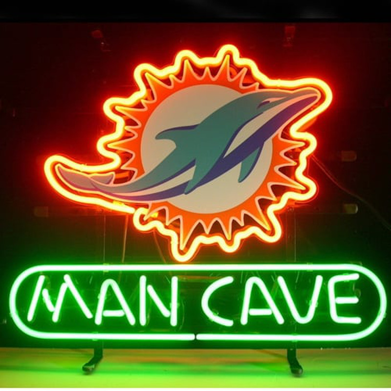 Miami Dolphin Man Cave Winkel Open Neonreclame
