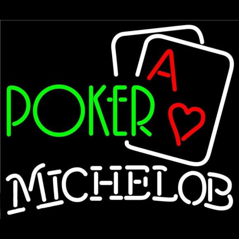 Michelob Green Poker Beer Sign Neonreclame