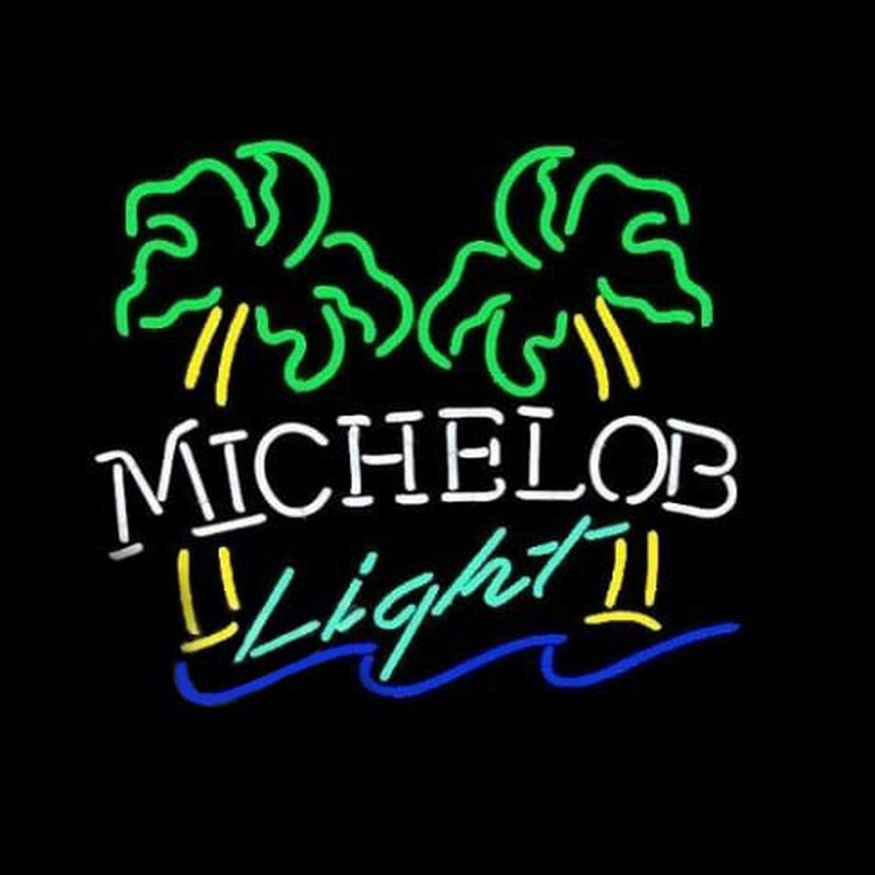 Michelob Light Dual Palm Trees Neonreclame