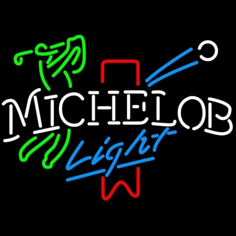 Michelob Light Red Ribbon Golfer Neonreclame