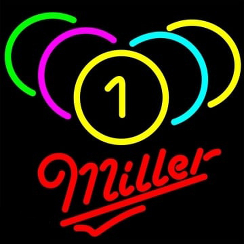 Miller Billiards Rack Pool Neonreclame
