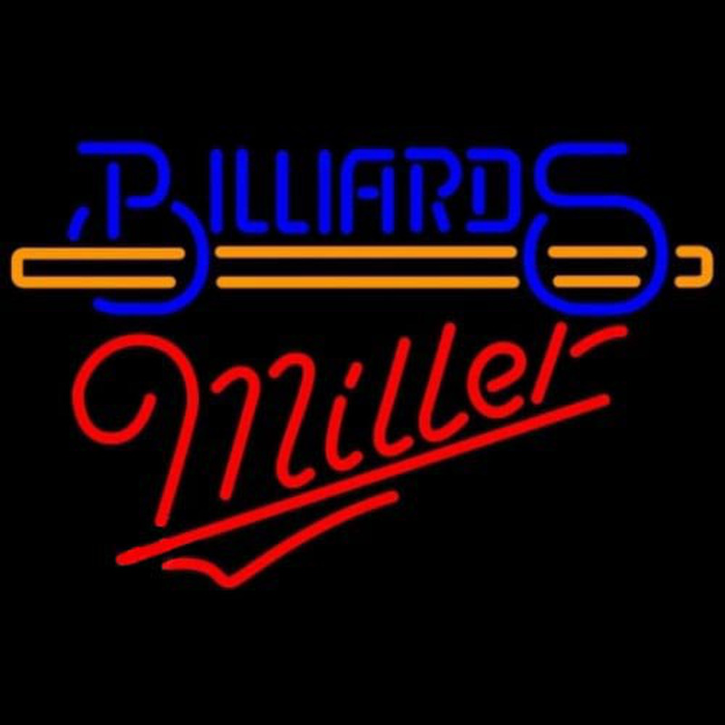 Miller Billiards With Stick Pool Neonreclame