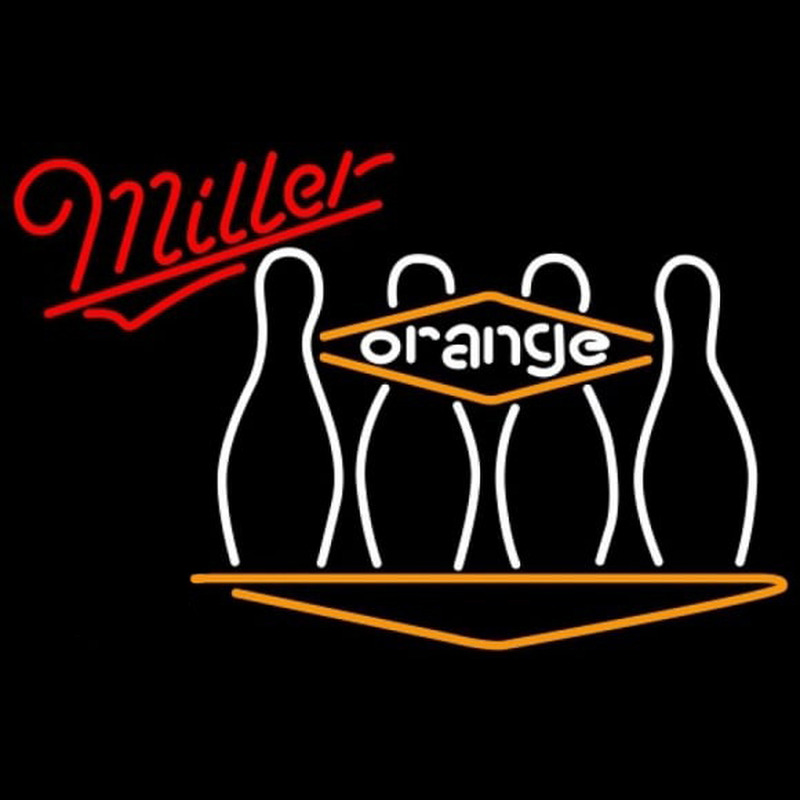 Miller Bowling Orange Beer Sign Neonreclame