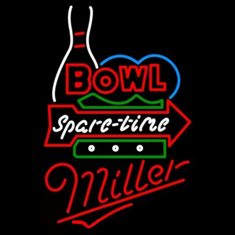 Miller Bowling Spare Time Beer Sign Neonreclame