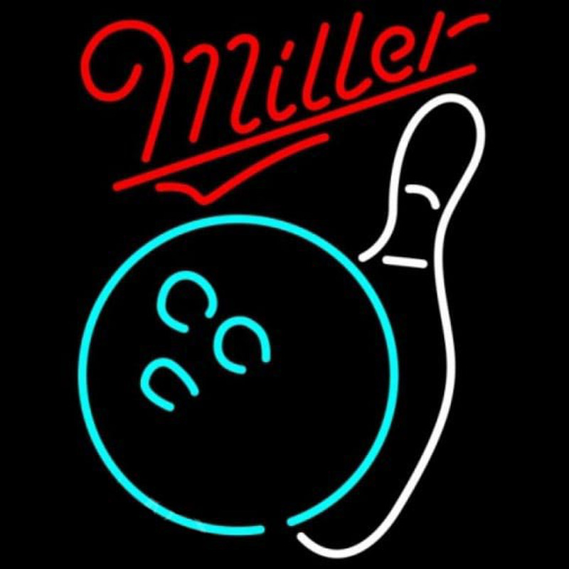 Miller Bowling White Beer Sign Neonreclame