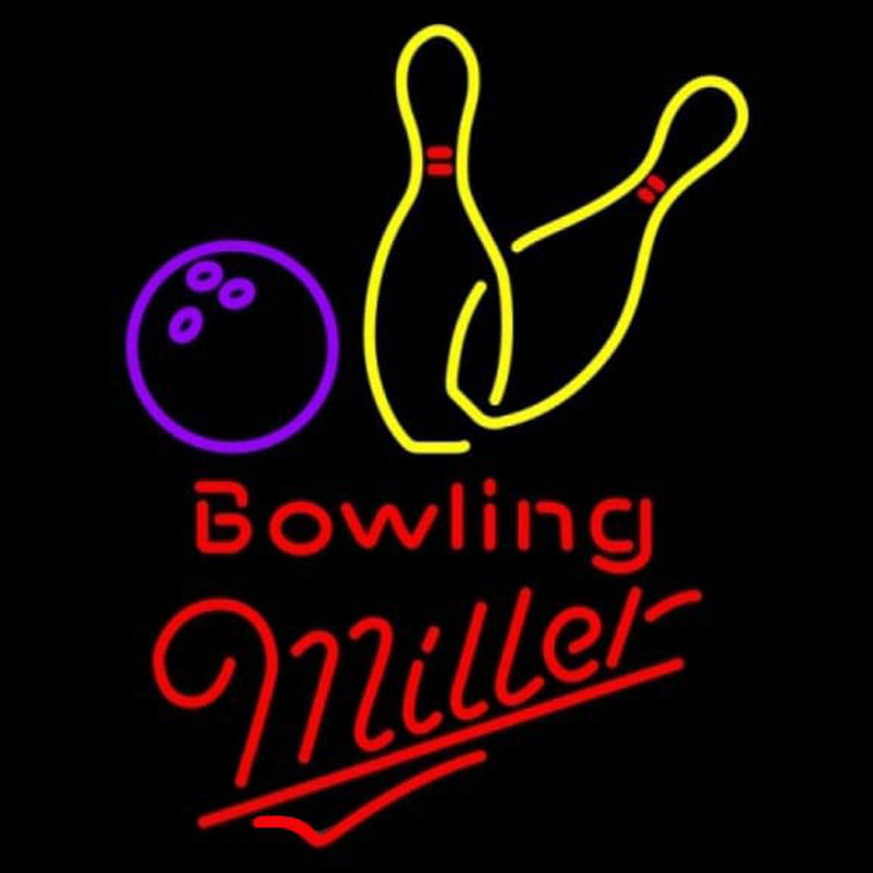 Miller Bowling Yellow Beer Sign Neonreclame
