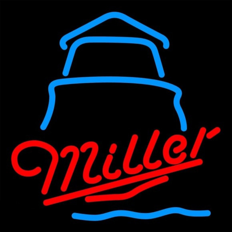 Miller Day Lighthouse Beer Sign Neonreclame