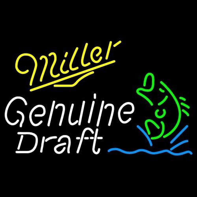 Miller Genuine Draft Blinking Fish Beer Sign Neonreclame