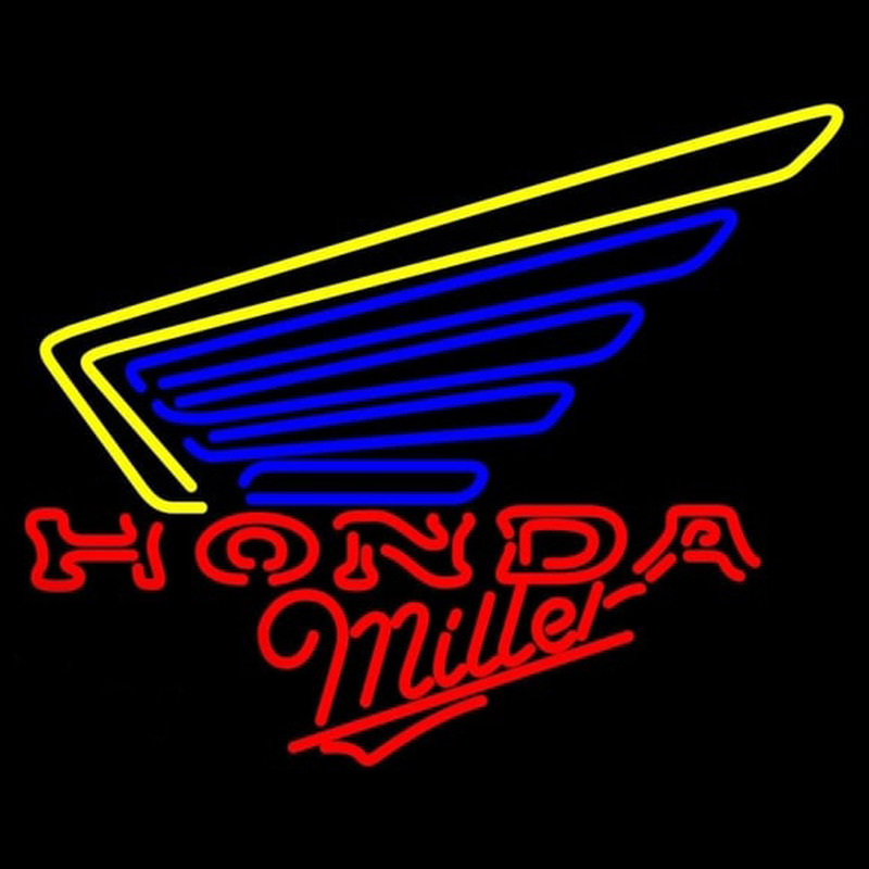 Miller Honda Motorcycles Gold Wing Beer Sign Neonreclame