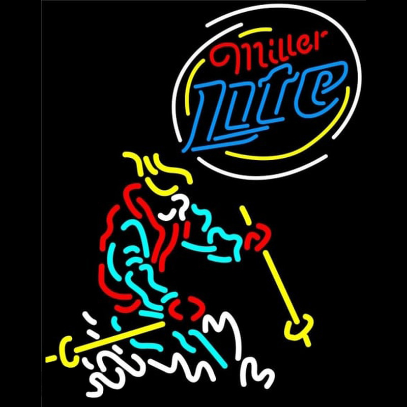 Miller Lite Logo Skier Neonreclame