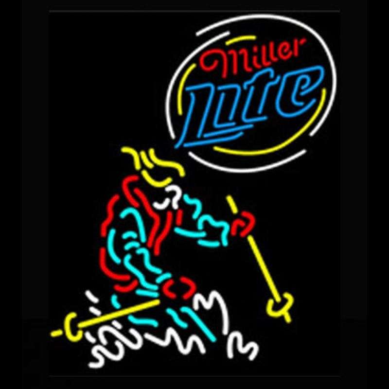 Miller Lite Logo Skier Neonreclame