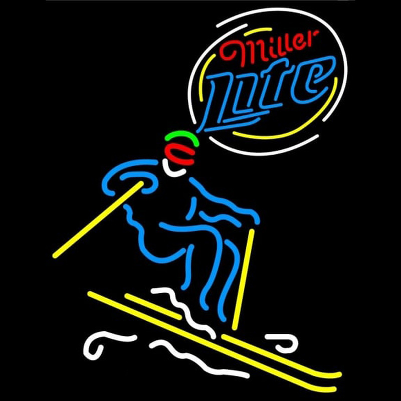 Miller Lite Skier Neonreclame