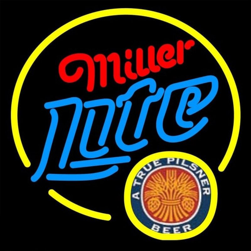 Miller Lite True Pilsner Circle Beer Sign Neonreclame