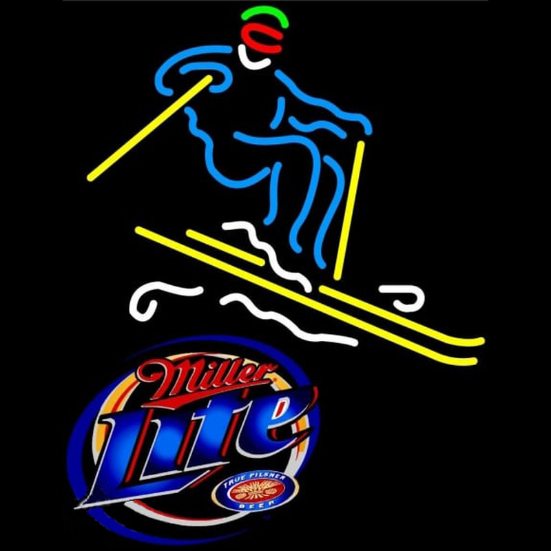 Miller Lite with Skier Neonreclame