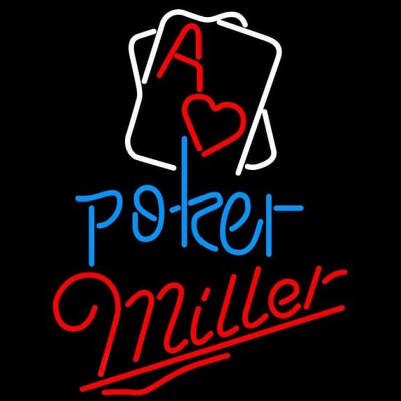 Miller Rectangular Black Hear Ace Beer Sign Neonreclame