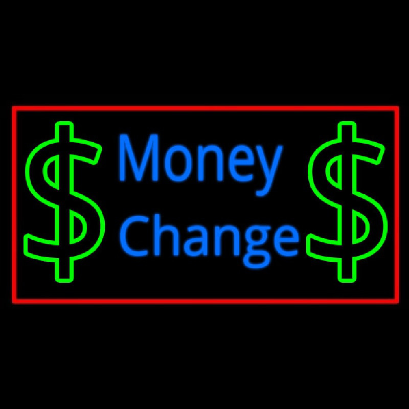 Money Change With Dollar Logo Neonreclame