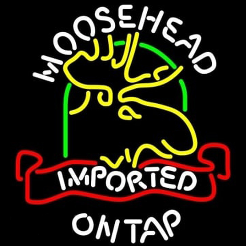 Moosehead Moose Imported On Top Neonreclame