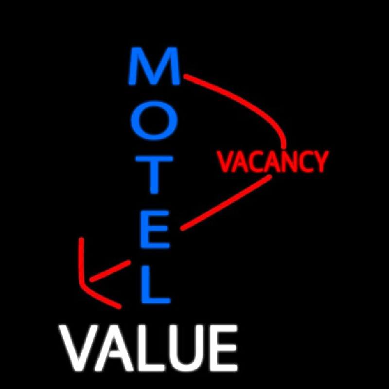 Motel Vacancy Value With Arrow Neonreclame