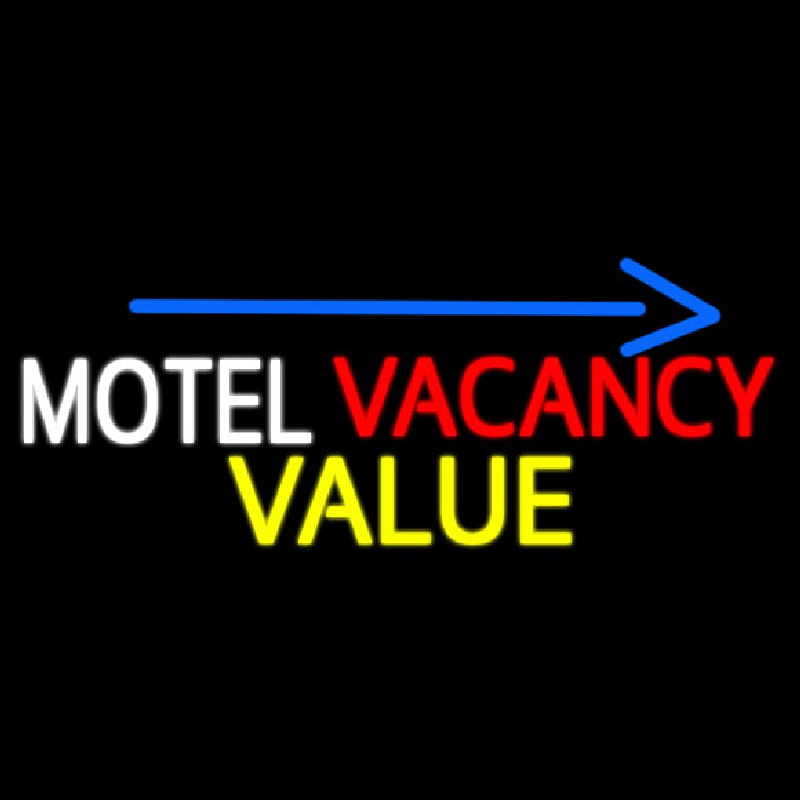 Motel Vacancy Value With Arrow Neonreclame