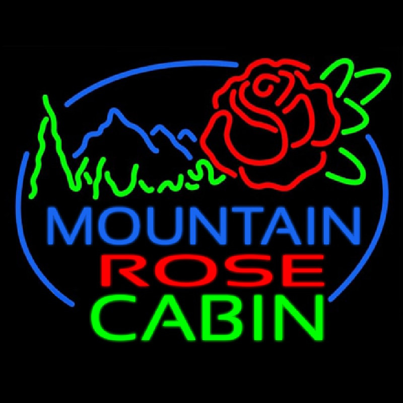 Mountain Rose Cabin Neonreclame