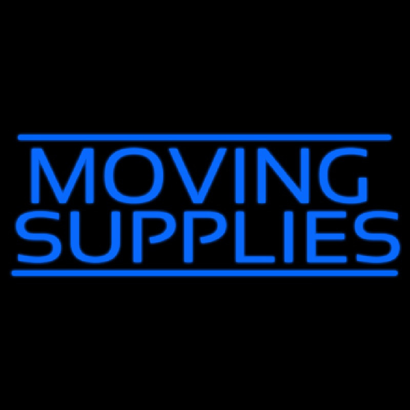 Moving Supplies Blue Double Lines Neonreclame