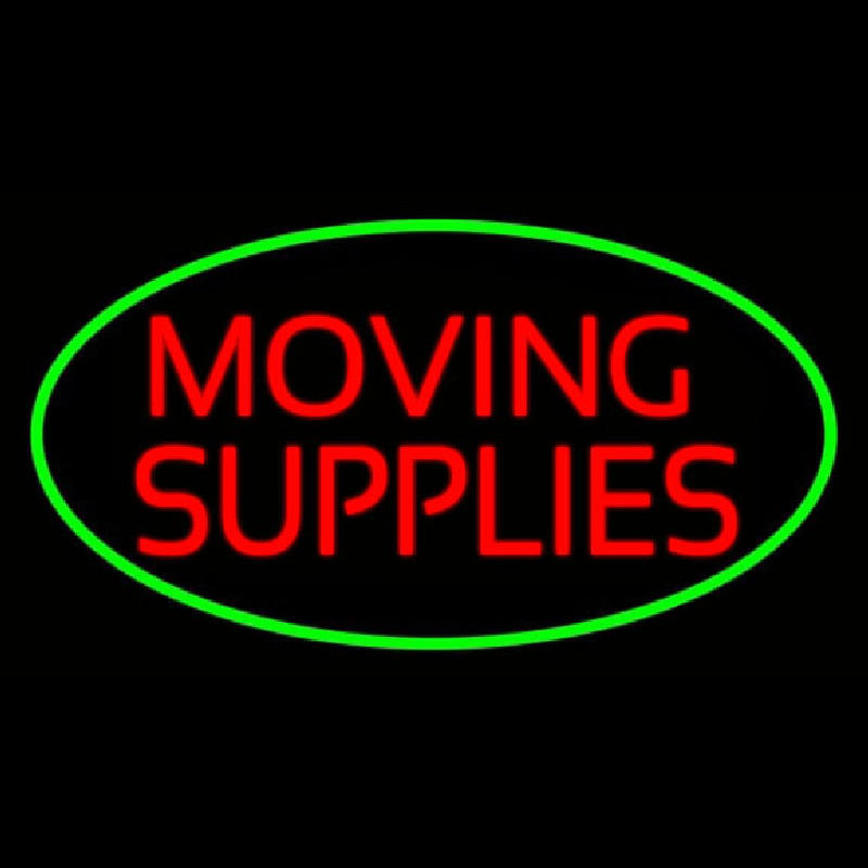 Moving Supplies Oval Green Neonreclame