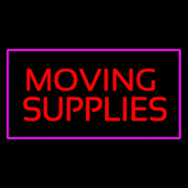 Moving Supplies Rectangle Purple Neonreclame