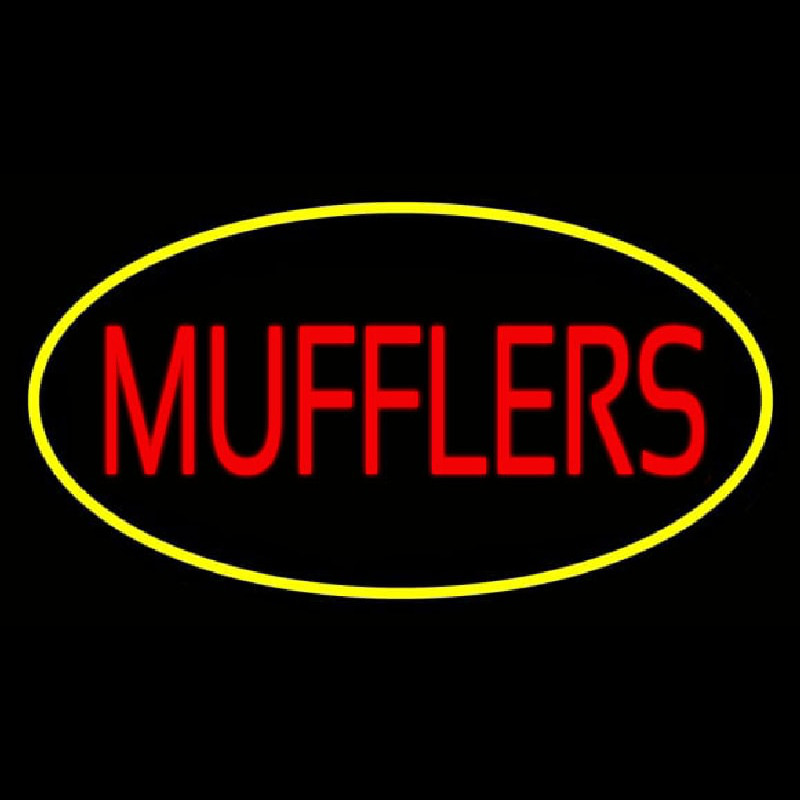 Mufflers Yellow Oval Neonreclame
