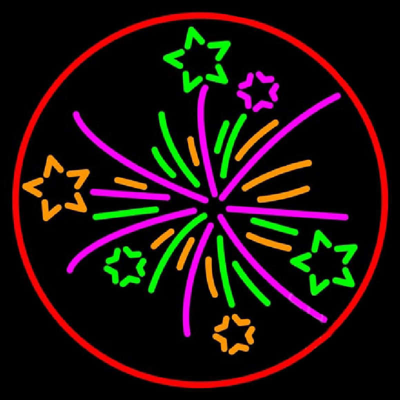 Multi Color Fire Works 1 Neonreclame