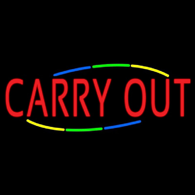 Multi Colored Carry Out Neonreclame