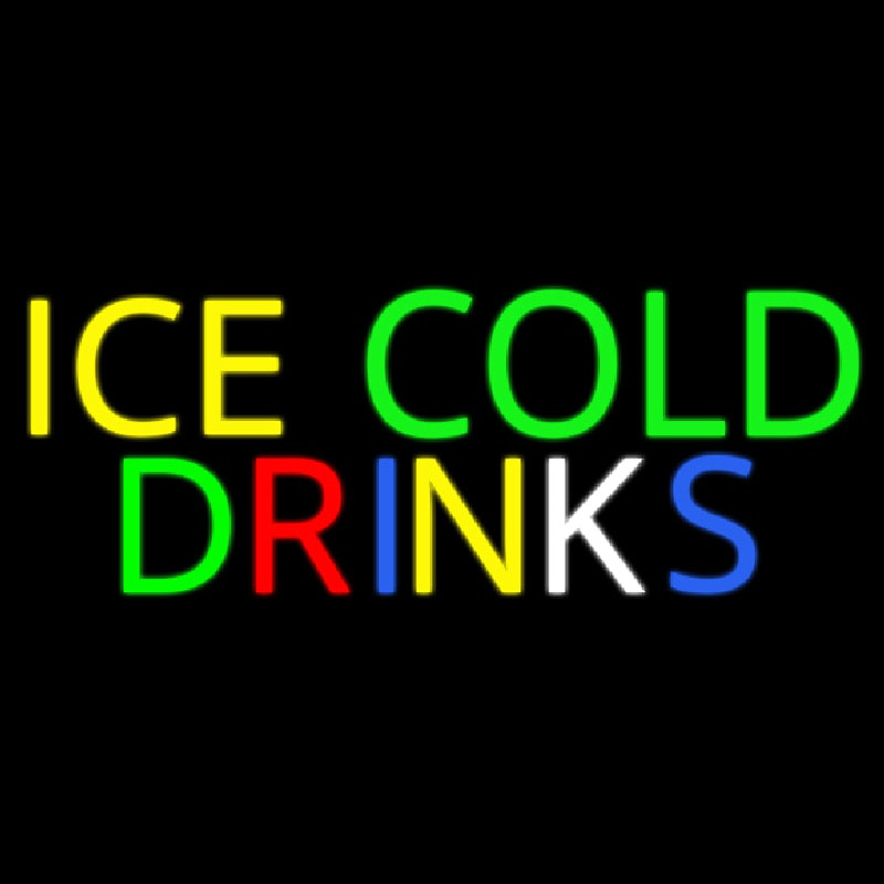 Multi Colored Ice Cold Drinks Neonreclame