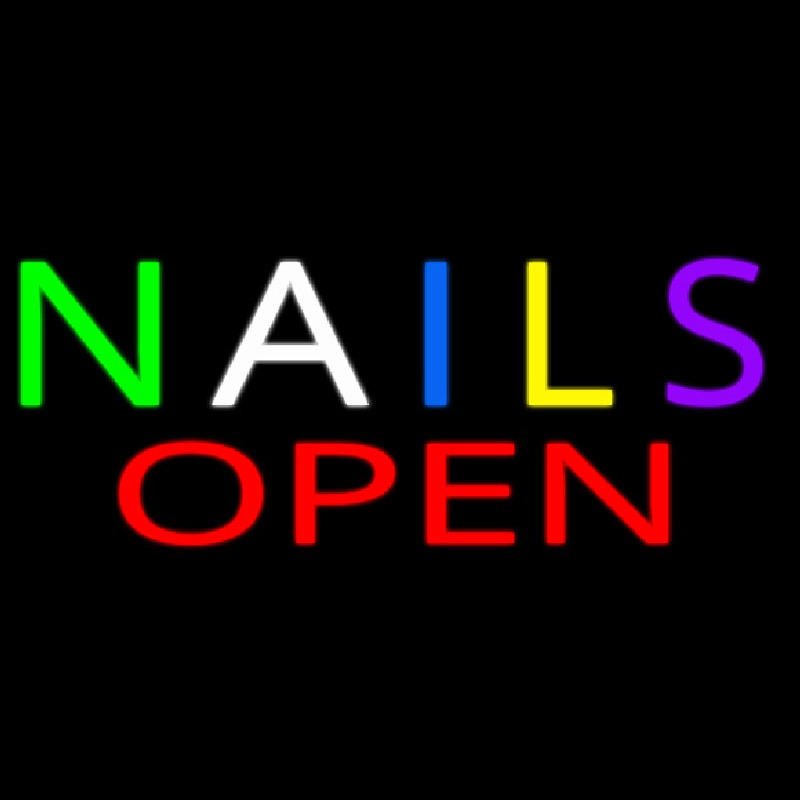 Multi Colored Nails Open Neonreclame