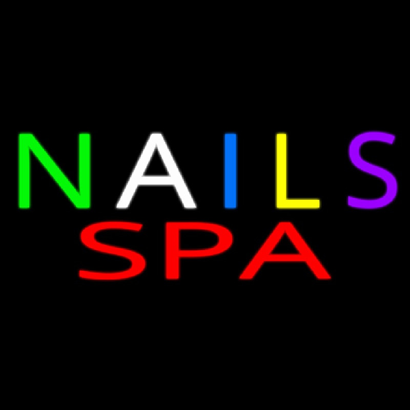 Multi Colored Nails Spa Neonreclame