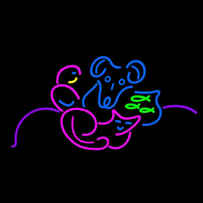Multicolor Pet Logo Neonreclame