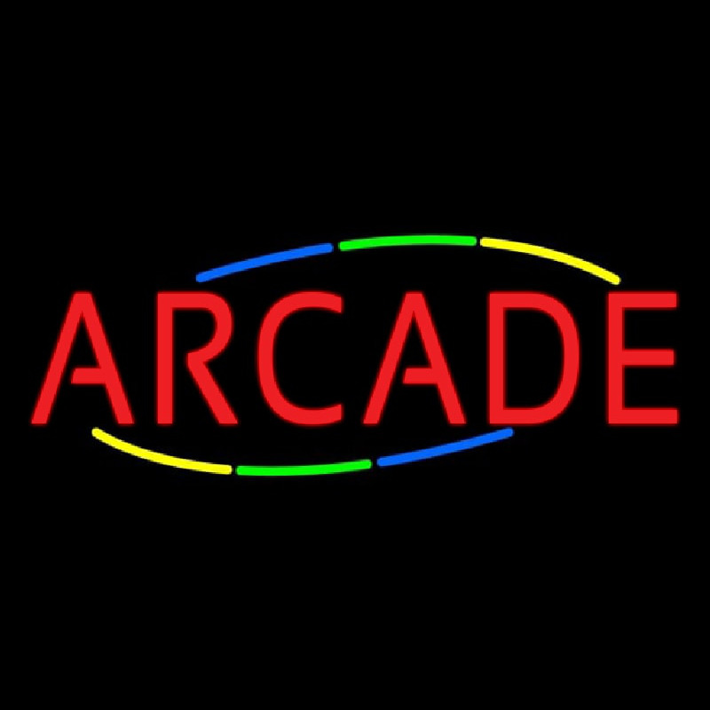 Multicolored Deco Style Arcade Neonreclame