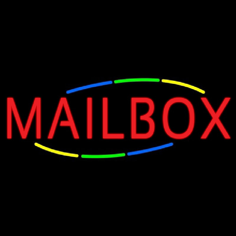 Multicolored Deco Style Mailbo  Neonreclame
