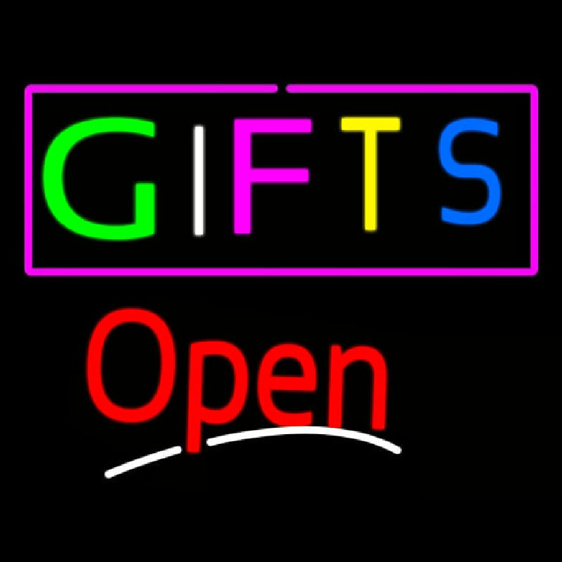Multicolored Gifts Open Neonreclame
