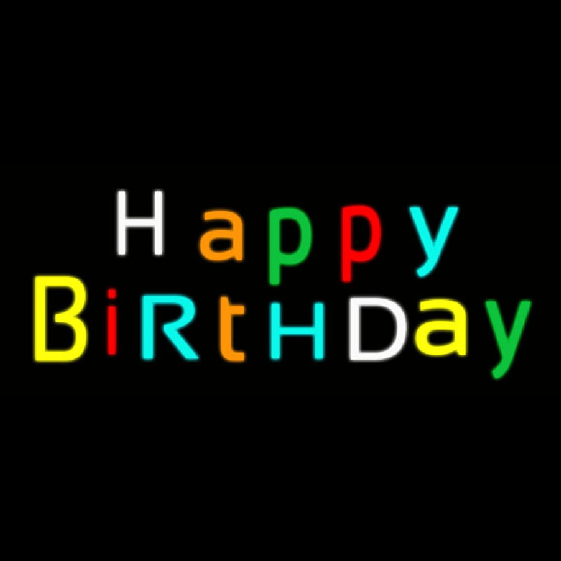 Multicolored Happy Birthday Neonreclame