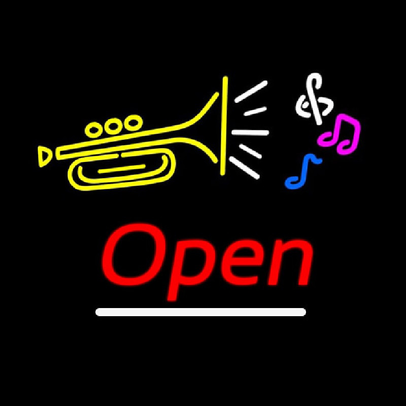 Music Logo Open Neonreclame