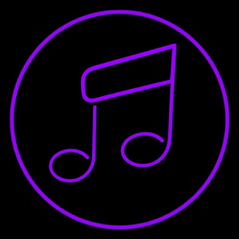 Music Note Purple Neonreclame