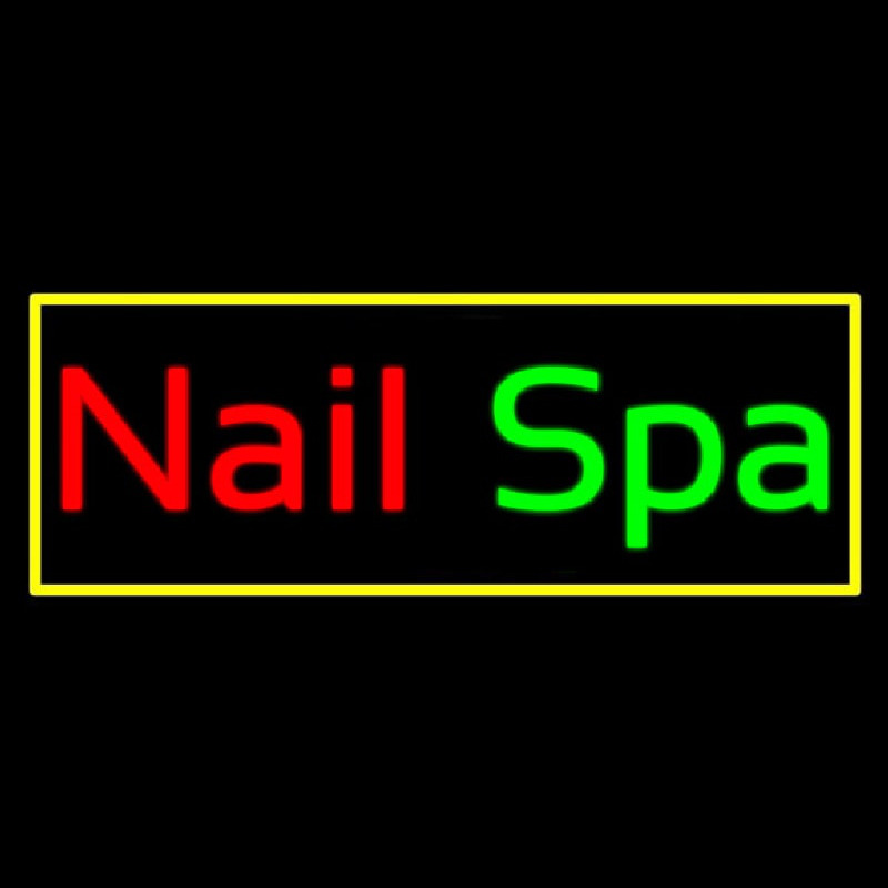 Nail Spa With Yellow Border Neonreclame