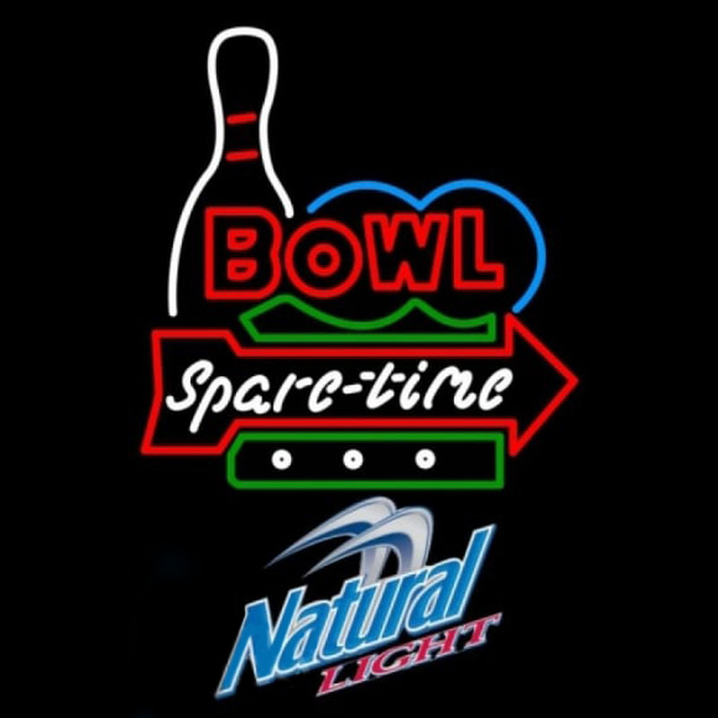 Natural Light Bowling Spare Time Beer Sign Neonreclame
