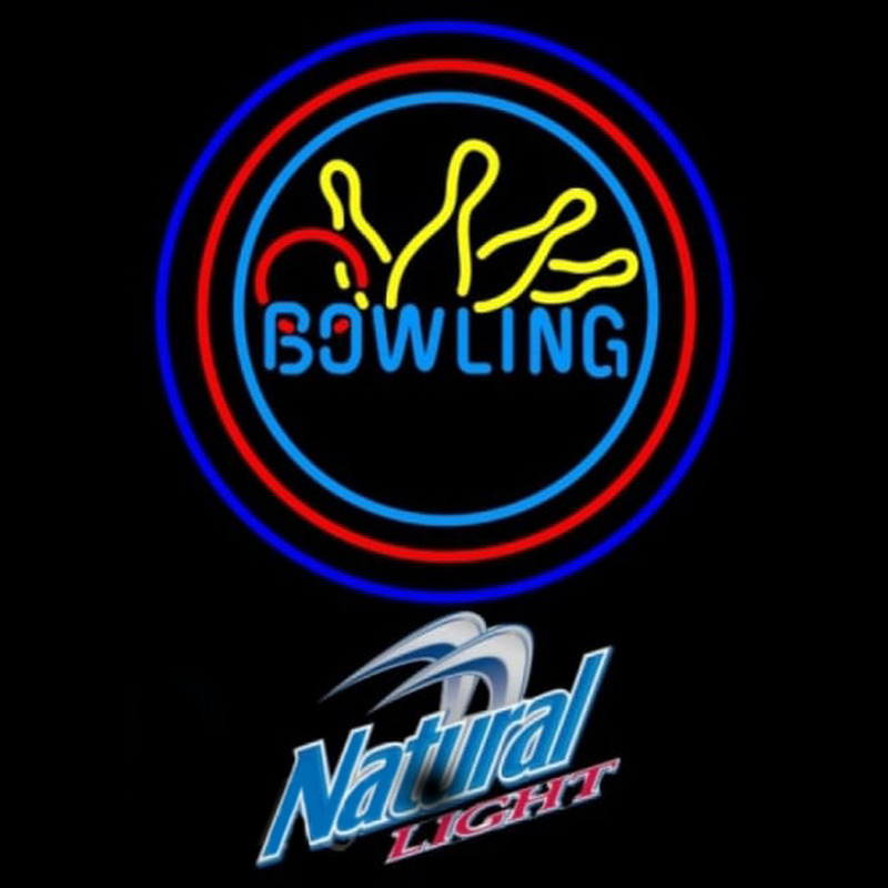 Natural Light Bowling Yellow Blue Beer Sign Neonreclame