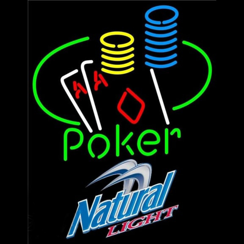 Natural Light Poker Ace Coin Table Beer Sign Neonreclame
