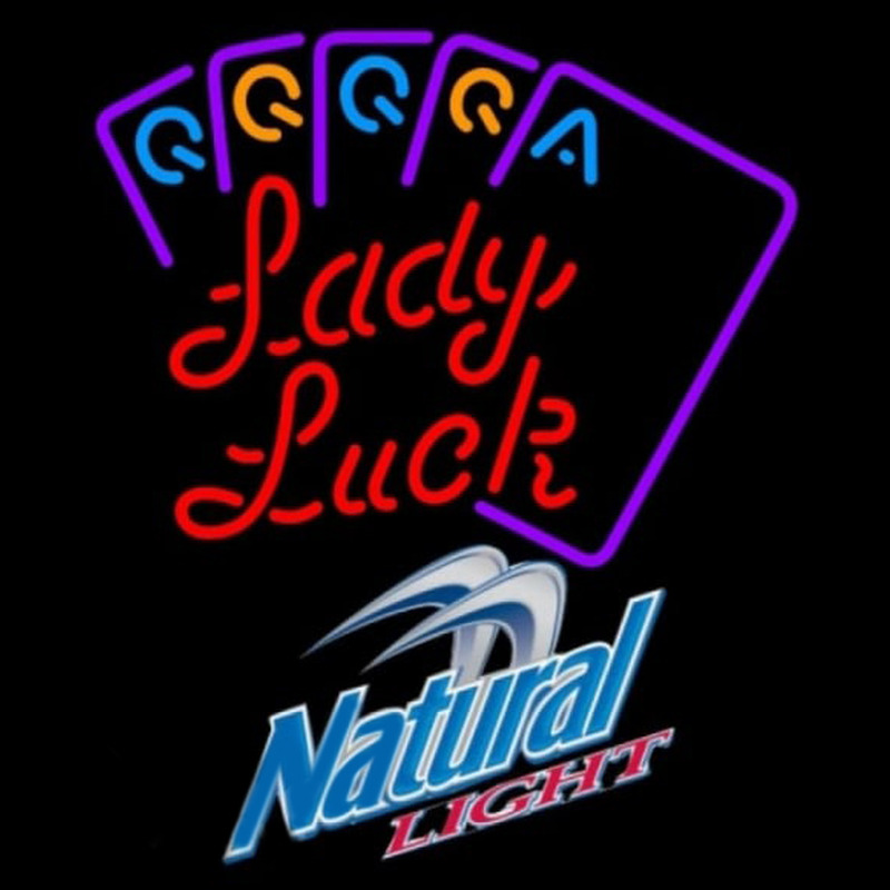 Natural Light Poker Lady Luck Series Beer Sign Neonreclame