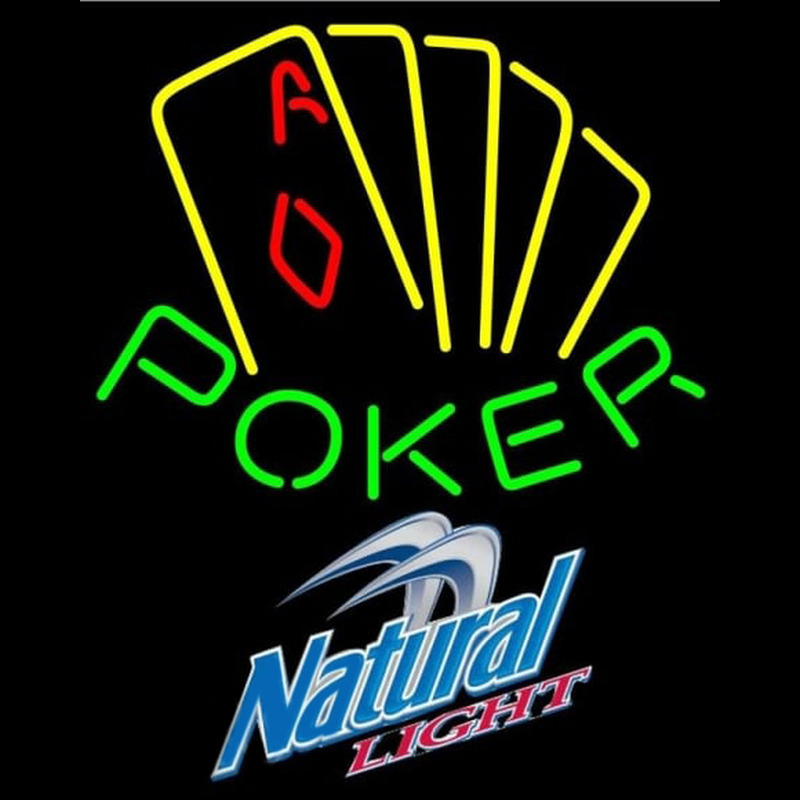 Natural Light Poker Yellow Beer Sign Neonreclame